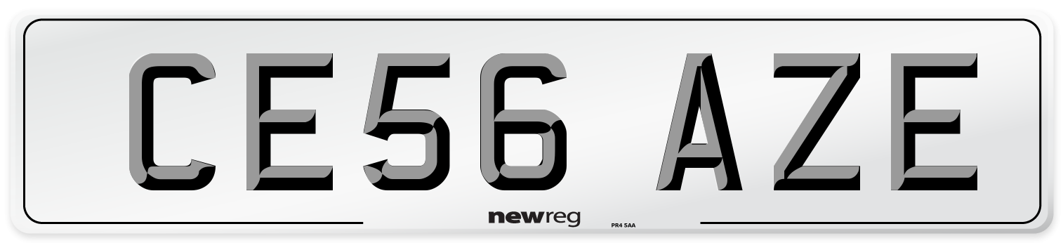 CE56 AZE Number Plate from New Reg